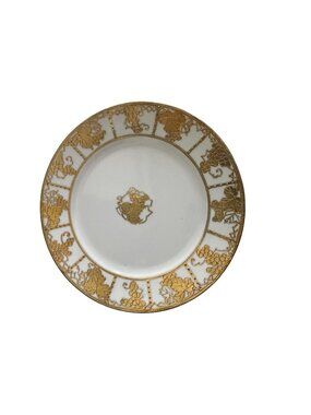 Antique Nippon Hand Painted Porcelain Salad Plate Gold Grape Vine Design 8.5"